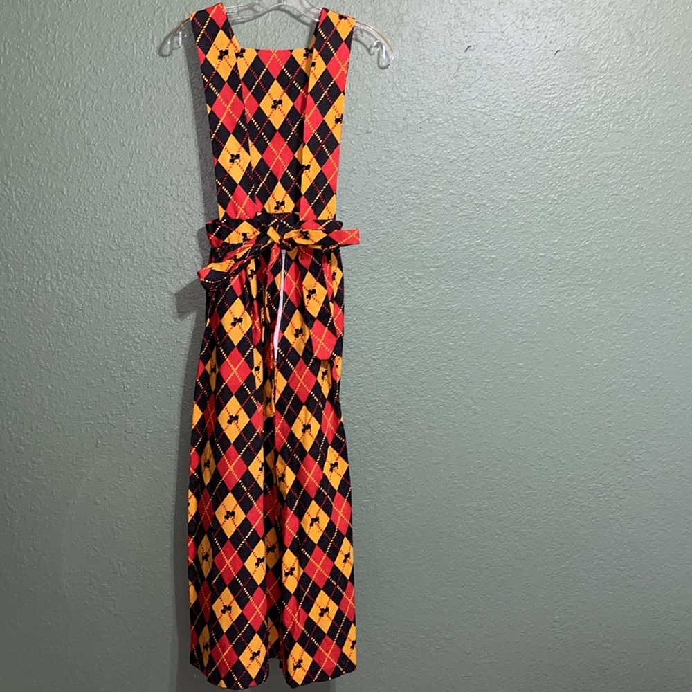 Vintage 50s 60s Scotty Dog Argyle Dress Jumper Sleeveless Overall - Picture 10 of 10